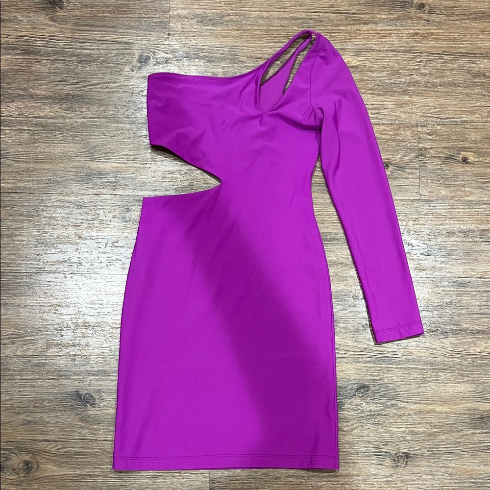 Chic One-Shoulder Purple Dress